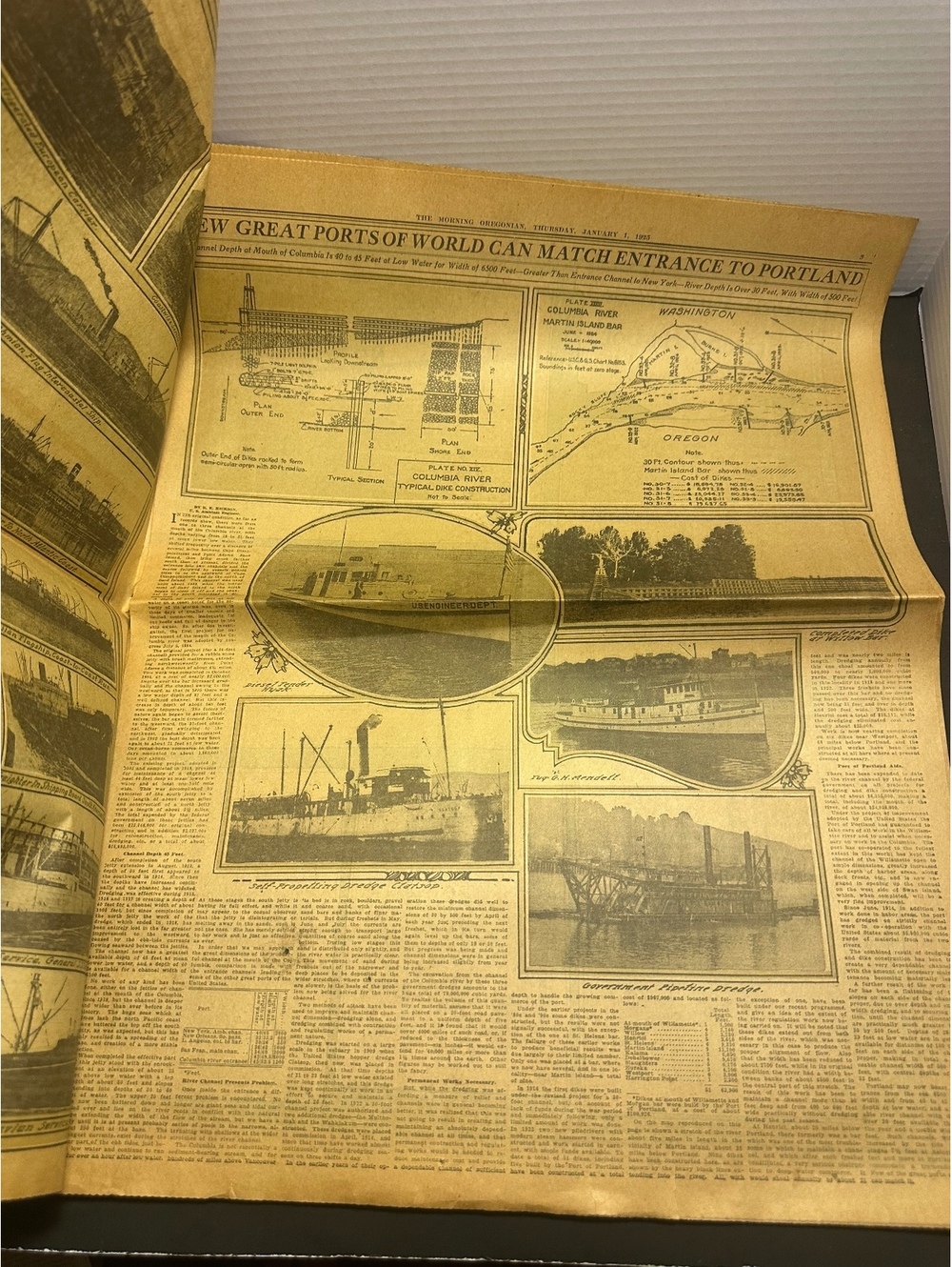 1925 Morning Oregonian Portland Skyline Harbor Ships New Year’s Edition - Picture 6 of 9